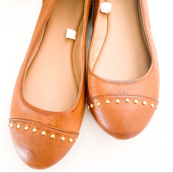 Merona NWOT Camel Tone Flats 7 - Picture 2 of 6